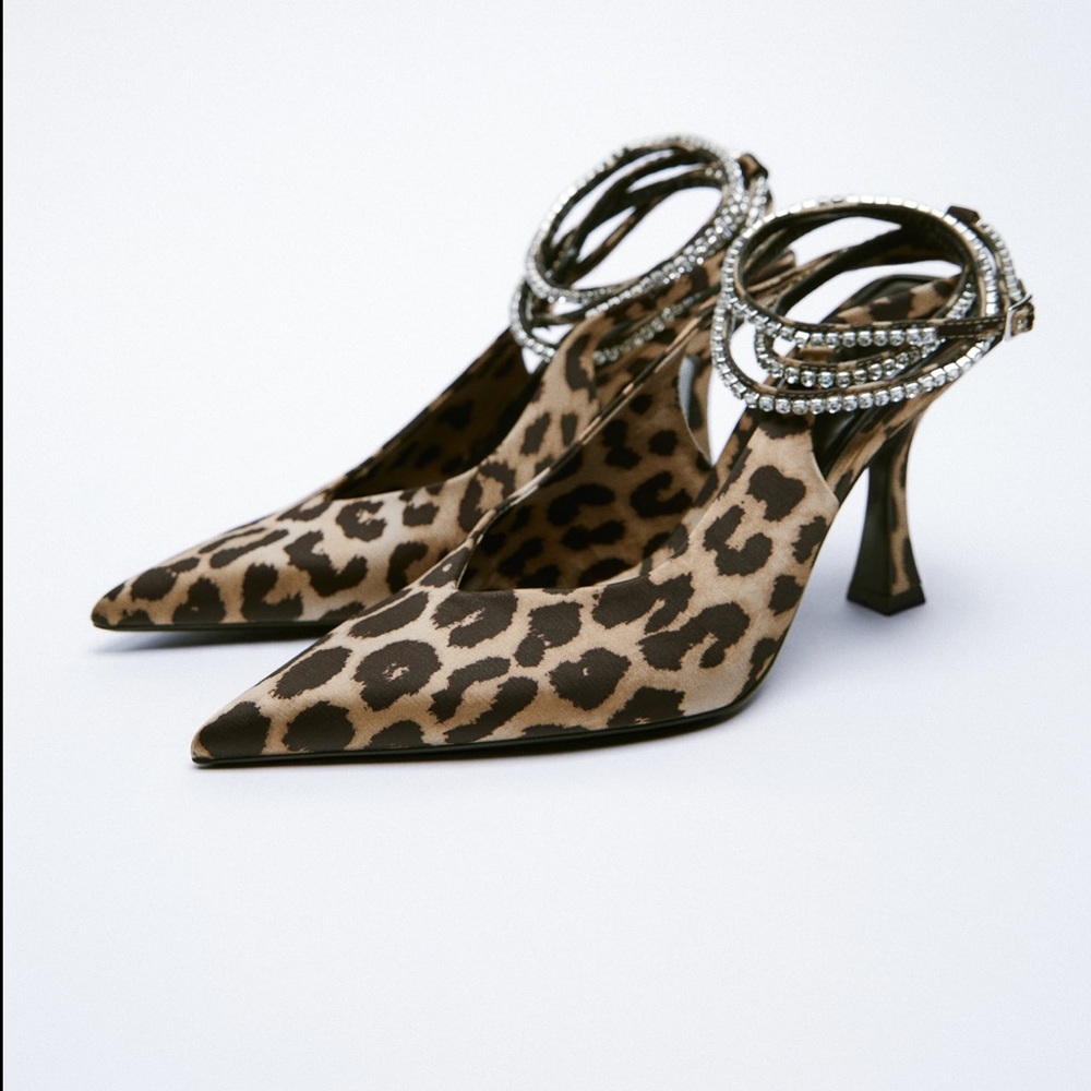 ISO Zara Leopard Slingback Heels 8